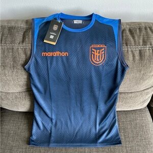Marathon Authentic Ecuador Team Training Sleeveless Soccer Jersey Men’s Sz: S